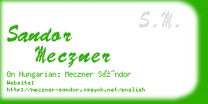 sandor meczner business card